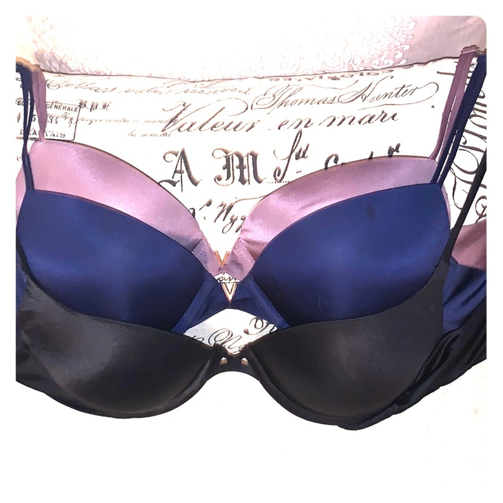 Bundle of three VS 34C push up bras.